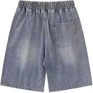 Pantalones cortos de mezclilla extragrandes para hombre, estilo vintage retro, largos, informales, para verano, para uso al aire libre - Product Image 5