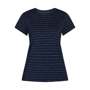 Camisetas Casuales de Verano para Mujer, Cómodas, a Rayas, Cuello Redondo, Manga Corta, Corte Ajustado, de BD - Product Image 1