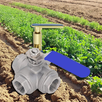 Vanne à boisseau sphérique manuelle en acier inoxydable 304 NPT de 1/2 pouce, à trois voies, CF8, OEM, pour système d'irrigation, directement de l'usine
