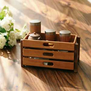 Best Price Wooden <b>Storage</b> Rack Three-Layer <b>Stackable</b> Drawer Organizer Minimalist Design for Living Room Sundries Holding - Product Image 5