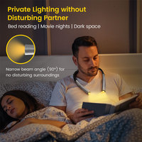Lampe de lecture LED portable et légère rechargeable par USB, 3 couleurs et 3 niveaux de luminosité, flexible, à suspendre au cou, idéale pour un cadeau