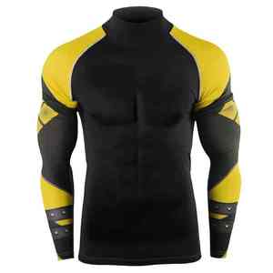 Chemises de compression pour hommes, écologiques, pour la gym et le fitness, en polyester et coton, séchage rapide, respirantes, manches longues, tailles et couleurs personnalisables - Product Image 6