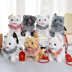 Jouet en peluche électrique pour chat qui miaule et marche, avec corde, pour enfants - Product Image 2