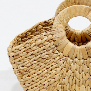 Bolso de paja de jacinto de agua de algas marinas tejido ecológico, moda elegante para mujeres y niños - Product Image 4