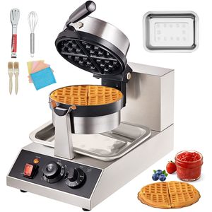 Macchina per Waffle Commerciale da 1300W Antiaderente, 1 Pezzo per Batch, con Intervallo di Temperatura 50-300°C - Product Image 1