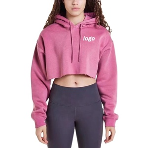 Sweat à capuche pour femme, sweat-shirt design personnalisé de haute qualité, haut court - Product Image 1