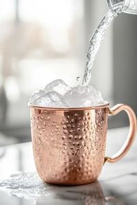 Copper cocktail cup set for premium celebration beverage hosting hammered finish metal cups durable reusable premium bar <b>mugs</b> - Product Image 3