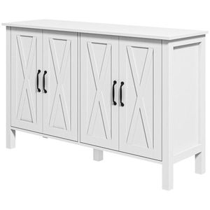 Credenza da Cucina in Stile Cinese Bianco Solido, Mobile Ecologico Fatto a Mano per Sala da Pranzo, Soggiorno e Seminterrato - Product Image 4