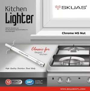 Encendedor Manual de Gas para Estufa, de Acero Inoxidable Cromado SKUAS, Encendedor de Cocina Duradero con Herramienta de Encendido por Chispa - Product Image 4