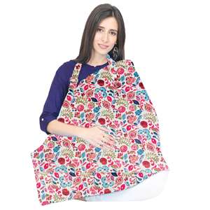 POLKA TOTS-Delantal de lactancia floral para madres con bolsa de transporte, color rosa - Product Image 4