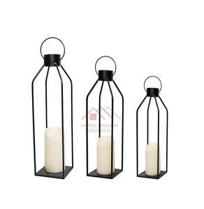 Ensemble de 3 lanternes à bougies les plus vendues en 2026, porte-bougie en métal fait à la main - Product Image 1