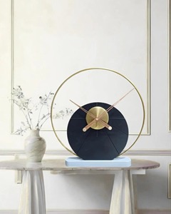 Decorative Desk Timepiece Suitable For Living Room Shelves And Modern Home Decor Styling <b>Clock</b> Handcrafted From India - Product Image 4