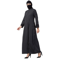Abaya Nida Style Décontracté pour Mariages, Vêtement Musulman Traditionnel, Élégante, Modeste, Longueur Midi, Manches Longues, Respirante, Infroissable, Légère