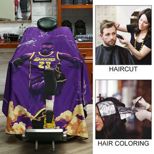Cape de coiffure imprimée LeBron James Lakers, polyester antistatique, pour salon de coiffure, fermeture réglable au cou - Product Image 1