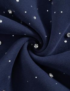 Wholesale Unisex <b>Y2K</b> All-Over Rhinestone Rain Navy Hoodie Heavy Cotton Pullover <b>Streetwear</b> OEM High Quality Hoodie Manufacturer - Product Image 6