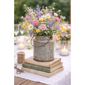 Vase de sol en métal galvanisé vert sauge avec finition décorative et pots de fleurs pour la décoration de salon et de jardin - Product Image 5