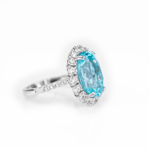 Anillo Majestic para Mujer, Plata de Ley 925, Topacio Azul Cielo, Corte Ovalado, Anillo de Compromiso, Joyería Fina, Regalo para Ella - Product Image 2