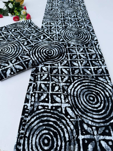 Tissu en coton mélangé imprimé wax africain Gaborone 2025 de qualité export avec motif en maille pour la mode féminine - Product Image 2