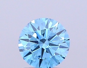 Diamant CVD créé en laboratoire, taille ronde, couleur bleu vif fantaisie, clarté VS2, polissage excellent, qualité supérieure, pierre non montée pour bague. - Product Image 1