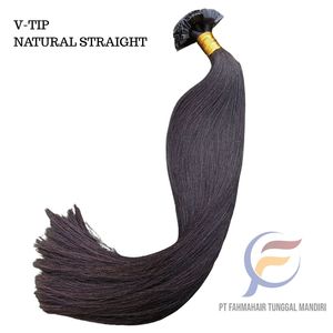 ผมต่อแบบวีทิป ผมตรงธรรมชาติ ผมแท้แบบเวอร์จิ้น ปลายผมเต็ม - Product Image 1
