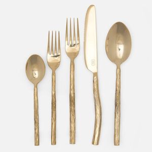 Ensemble de couverts modernes en acier inoxydable 5 pièces, finition miroir, compatible lave-vaisselle, écologique, pour mariage - Product Image 4