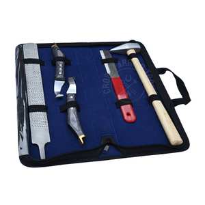 Kit d'outils de fermeur équin : Couteau à sabots tranchant, Râpe à sabots à extrémité en laiton, Marteau à clous à forme lisse, Couteau à sabots à pointe droite - Product Image 1