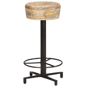 Ensemble de 2 tabourets de bar en bois naturel et noir - Product Image 2
