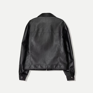 แจ็คเก็ตบอมเบอร์หนัง PU ทรงบ็อกซี่ สไตล์ลำลอง สำหรับผู้ชาย ผลิตตามสั่ง (OEM)  ใส่สบาย ทันสมัย เป็นมิตรกับสิ่งแวดล้อม ระบายอากาศได้ดี เหมาะสำหรับฤดูหนาว คุณภาพสูง กันลม - Product Image 2