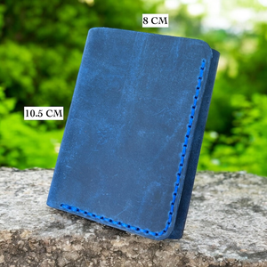 Portefeuilles pour hommes en cuir véritable MAKUM INTERNATIONAL à trois volets, en couleurs marron, bleu, beige et prune, bords cousus, capacité personnalisable - Product Image 6