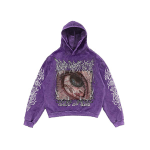 Winter New Style Lined Casual Solid Hoodies Oem Service Custom Print logo <b>350</b> Grams Loose Hip Hop Fleece Hooded for Men - Product Image 4