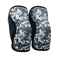 Genouillère en néoprène bleu marine avec impression par sublimation à motifs bulles, 7 mm, compression pour squats, ajustement ergonomique, antidérapante, soutien pour levée de charges lourdes