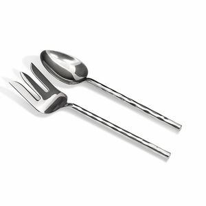 ชุดช้อนส้อมเสิร์ฟสลัดสแตนเลสพร้อมด้ามจับทันสมัย ราคาขายส่ง - Product Image 4
