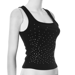 Premium Performance Women Activewear <b>Rhinestone</b> Tank <b>Top</b> Manufacturer Moisture Control Fabric OEM Bulk Production - Product Image 3