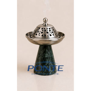 Quemador de Incienso de Acero Inoxidable de Lujo con Base de Mármol Verde, Portátil, para Bakhoor, Aromaterapia y Meditación en el Hogar - Product Image 3