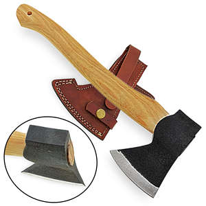 Hacha Tomahawk de Acero Inoxidable con Alto Contenido de Carbono 1095, con Mango de Madera, Herramienta Versátil para Exteriores, para Acampar, Bricolaje y Uso Industrial - Product Image 1