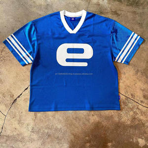 Camiseta de manga corta transpirable para hombre, Camiseta con hombros caídos, de verano, malla de fútbol Deportivo de diseñador personalizado, camiseta de 250GSM - Product Image 1