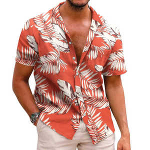Nouvelles Chemises Hawaïennes pour Hommes de Haute Qualité, Personnalisées, d'été, à Manches Courtes, en Coton Imprimé Ethnique, Amples et Écologiques - Product Image 2