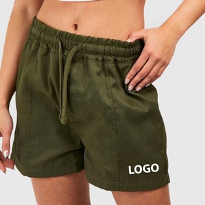 2026 Summer Solid Color Casual Fitness Women's Cotton Drawstring Elastic High Waist Loose Sport Shorts for Ladies OEM Services - Product Image 1
