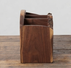 Caddy de rangement décoratif unique en bois de manguier fait main pour couverts de table et ustensiles de cuisine - Product Image 4
