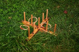 Jeu de lancer d'anneaux mural haut de gamme en bois d'acacia pour l'intérieur et l'extérieur, idéal pour les enfants, formes géométriques, toutes saisons, vente en gros - Product Image 2