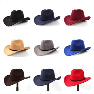 Chapeau de cowboy en feutre de laine avec bande en cuir brodée, couronne conique réglable, idéal pour l'hiver, les voyages, les activités de plein air, écologique, léger et élégant - Product Image 6