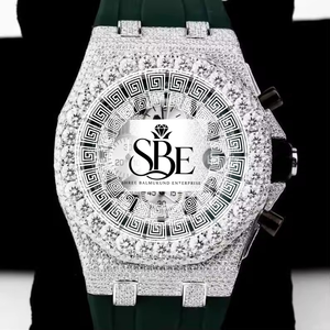 Reloj de Lujo Personalizado con Diamantes, Movimiento de Cuarzo para Hombre, Caja Cuadrada de Acero Inoxidable con Cristal de Zafiro, Cronógrafo, Reloj con Moissanita - Product Image 3