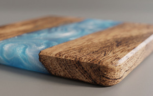 LIVE <b>EDGE</b> STUDIO Customized <b>Square</b> Epoxy Wood Resin Coasters Modern Design Eco-Friendly Without Holder Set - Product Image 2