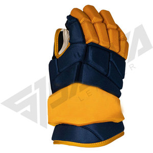 Gants de sécurité pour le sport de hockey sur glace, longueur poignet, bleu marine, jaune, polyester, respirants, non doublés, pour les sports de plein air, printemps automne - Product Image 4