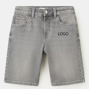 Vêtements tendance pour enfants en tissu denim classique, design de haute qualité à prix abordable, avec passants pour ceinture, poches latérales et logo personnalisé. - Product Image 1