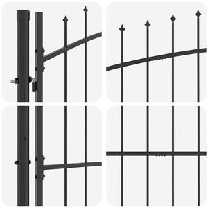 Puerta Doble de Acero con Cerradura Gris 400 x 199.5 cm para Cercas, Enrejados y Portones - Product Image 5