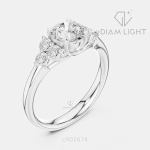 Bague de fiançailles en or blanc 14 carats avec diamant de laboratoire de 0,936 carat, coupe ronde, bague de mariée, certifiée IGI, bijoux fins, cadeau pour femme - Product Image 2
