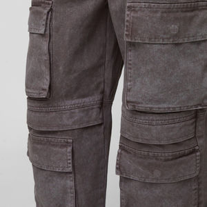 Pantalones Vaqueros de Mezclilla Estilo Cargo con Técnica de Lavado Ácido, Última Moda, Servicio OEM/ODM Aceptable, Bolsillos Multifuncionales - Product Image 2