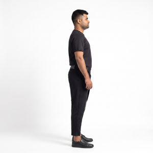 Men's Avant-Garde Fashion 340GSM <b>Spacer</b> Knit Origami Draped Streetwear Pants Custom OEM Asymmetric Sculptural Trouser - Product Image 3