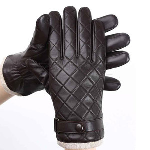 Gants de conduite en cuir pleine fleur marron ou noir, luxueux, unisexes, chauds pour l'hiver, en cuir véritable - Product Image 1